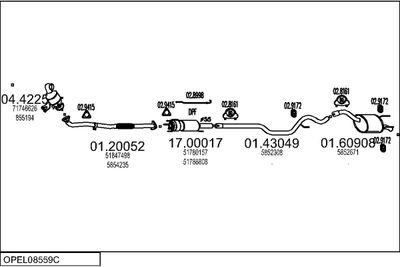 SISTEM DE ESAPAMENT MTS OPEL08559C019286