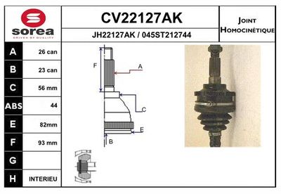 Sada kloubů, hnací hřídel EAI CV22127AK