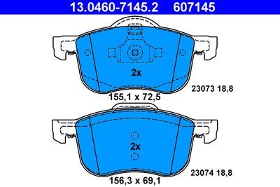 Комплект тормозных колодок, дисковый тормоз ATE 13.0460-7145.2 для VOLVO S60