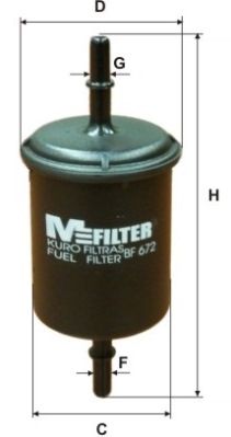 MFILTER BF 672 Топливный фильтр  для DAEWOO REZZO (Деу Реззо)