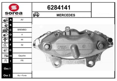 STARTCAR 6284141 Тормозной суппорт  для MERCEDES-BENZ S-CLASS (W221) S 350 CDI