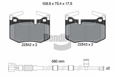 Комплект тормозных колодок, дисковый тормоз BENDIX Braking BPD1897 для LEXUS RC
