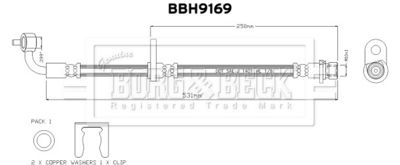 спирачен маркуч BORG & BECK BBH9169