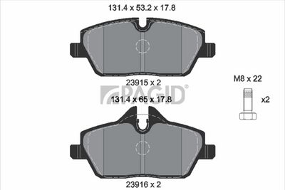 комплект спирачно феродо, дискови спирачки PAGID T1444N