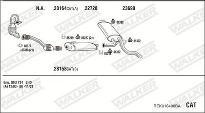 ABGASANLAGE WALKER REK016490BA