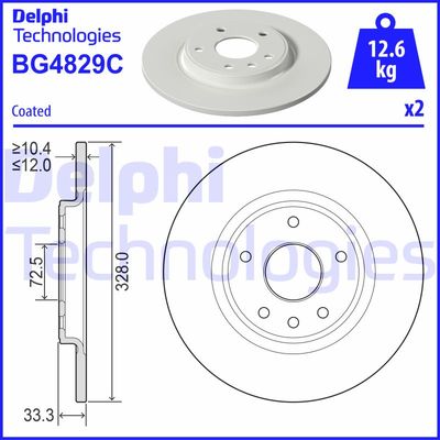 Тормозной диск DELPHI BG4829C для LANCIA VOYAGER