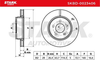 спирачен диск STARK SKBD-0023406