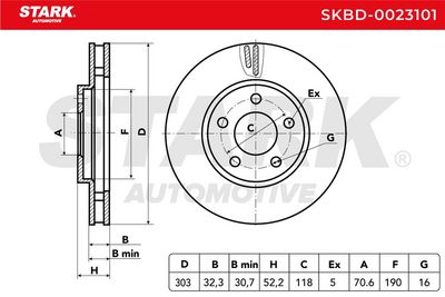 спирачен диск STARK SKBD-0023101