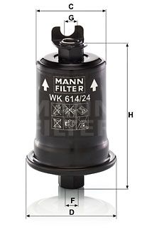 Топливный фильтр MANN-FILTER WK 614/24 x для TOYOTA CALDINA