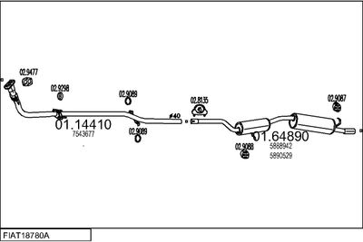 SISTEM DE ESAPAMENT MTS FIAT18780A002640