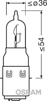 Лампа накаливания, основная фара OSRAM 64326 для PEUGEOT 103