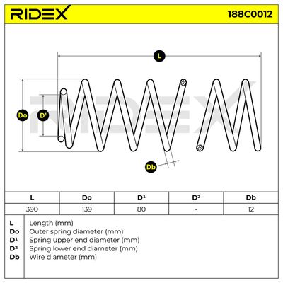 пружина за ходовата част RIDEX 188C0012