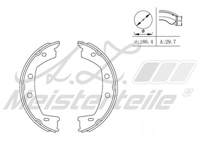 комплект спирачна челюст, ръчна спирачка A.Z. Meisterteile AZMT-44-026-1336