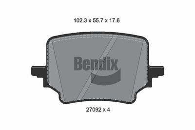 комплект спирачно феродо, дискови спирачки BENDIX Braking BPD2656