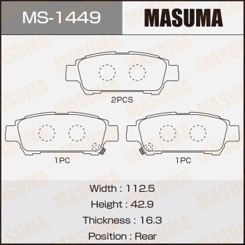 Комплект тормозных колодок MASUMA MS-1449 для TOYOTA ALPHARD