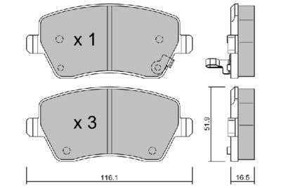 Комплект тормозных колодок, дисковый тормоз AISIN BPOP-1008 для SUZUKI SPLASH