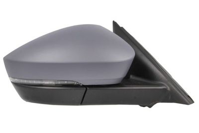 Zijspiegel Rechts (elektrisch, in reliëf, met verwarming, assistent rijstrookverandering, under-coated, met geheugen, elektrisch opklapbaar, met indicator) past: SKODA KODIAQ I 03.17-12.23