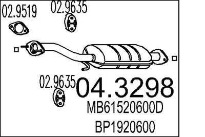 MTS 04.3298 Катализатор для KIA SEPHIA (Киа Сепхиа)