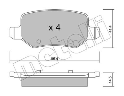 Комплект тормозных колодок, дисковый тормоз METELLI 22-0565-0 для MERCEDES-BENZ VANEO