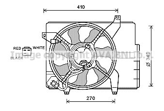 Вентилятор, охлаждение двигателя AVA QUALITY COOLING HY7527 для HYUNDAI GETZ