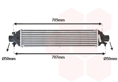 VAN WEZEL Intercooler, inlaatluchtkoeler (17004392)
