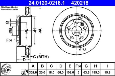 Тормозной диск ATE 24.0120-0218.1 для LAND ROVER FREELANDER