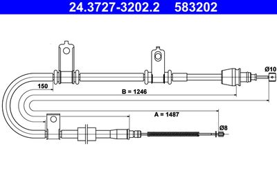Тросик, cтояночный тормоз ATE 24.3727-3202.2 для KIA PICANTO