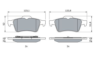 Brake Pad Set, disc brake 0 986 494 032