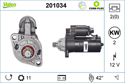 Стартер VALEO 201034 для VW BORA