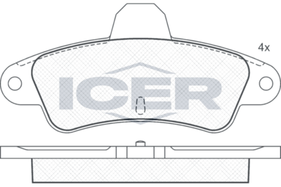 комплект спирачно феродо, дискови спирачки ICER 180918