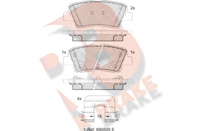 Комплект тормозных колодок, дисковый тормоз R BRAKE RB2036-208 для KIA NIRO