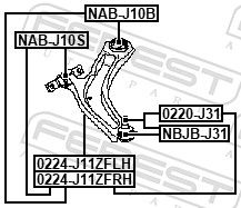 Control/Trailing Arm, wheel suspension 0224-J11ZFLH