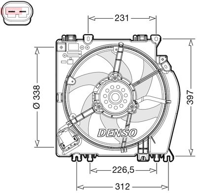 Вентилятор, охлаждение двигателя DENSO DER46002 для NISSAN MICRA