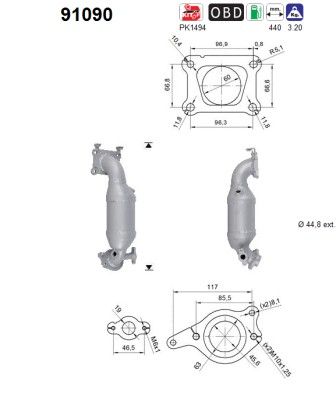 Catalyseur AS — 440mm