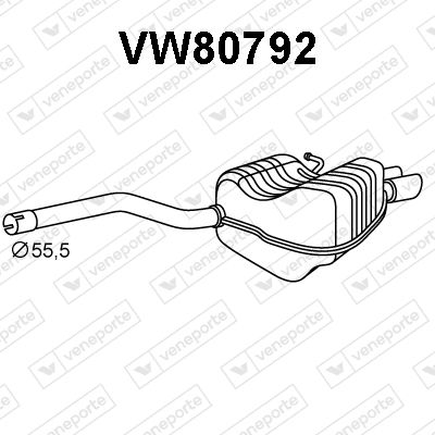 Глушитель выхлопных газов конечный VENEPORTE VW80792 для VW JETTA