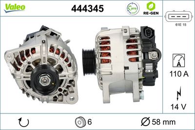 GENERATOR / ALTERNATOR VALEO 444345