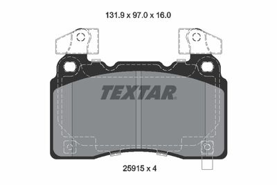 Комплект тормозных колодок, дисковый тормоз TEXTAR 2591503 для TESLA MODEL S	