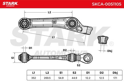 носач, окачване на колелата STARK SKCA-0051105