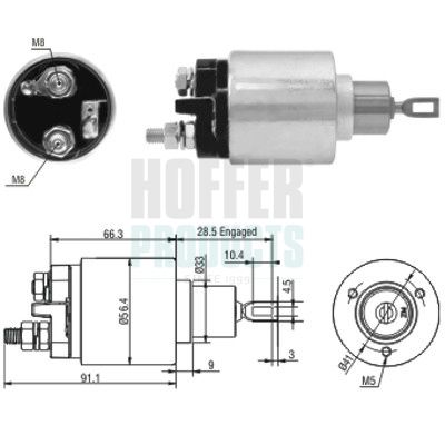 Elektromagnetický spínač, startér HOFFER 46033