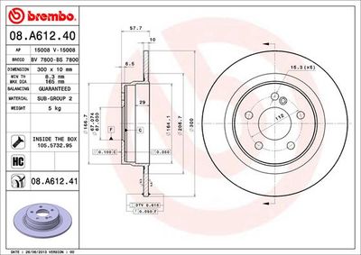 BREMBO Bremsscheibe PRIME LINE - UV Coated (08.A612.41)