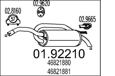 Глушитель выхлопных газов конечный MTS 01.92210 для FIAT STILO