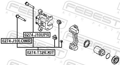 Guide Bolt, brake caliper 0274-T32R-KIT