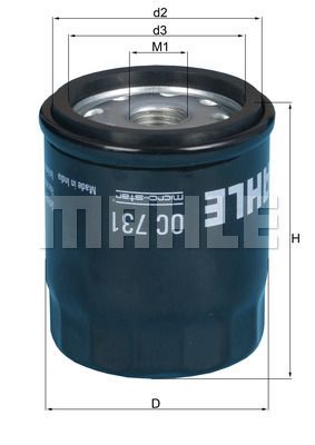 Масляный фильтр MAHLE OC 731 для PEUGEOT LOOXOR