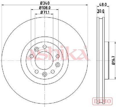 спирачен диск ASHIKA 60-00-0611C