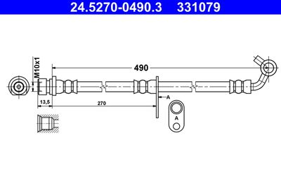 ATE 24.5270-0490.3 Тормозной шланг  для HONDA (Хонда)