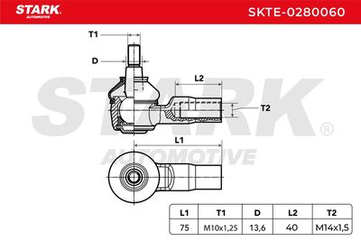 накрайник на напречна кормилна щанга STARK SKTE-0280060