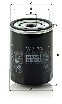 Масляный фильтр MANN-FILTER W 717/2 для FIAT 125