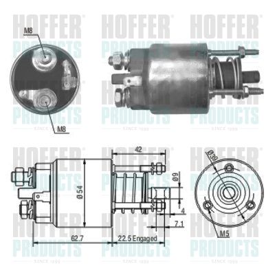 Тяговое реле, стартер HOFFER 46081 для SMART CABRIO