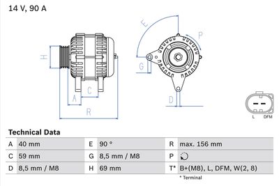 generátor BOSCH 0 986 046 050