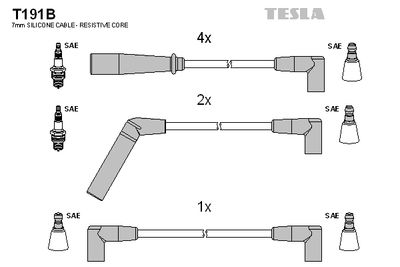 Комплект проводов зажигания TESLA T191B для JEEP WRANGLER